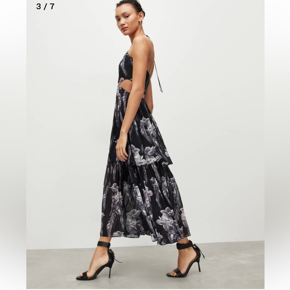 ALLSAINTS Tatum Mia Floral Cut Out Maxi Dress NWOT - Picture 3 of 10